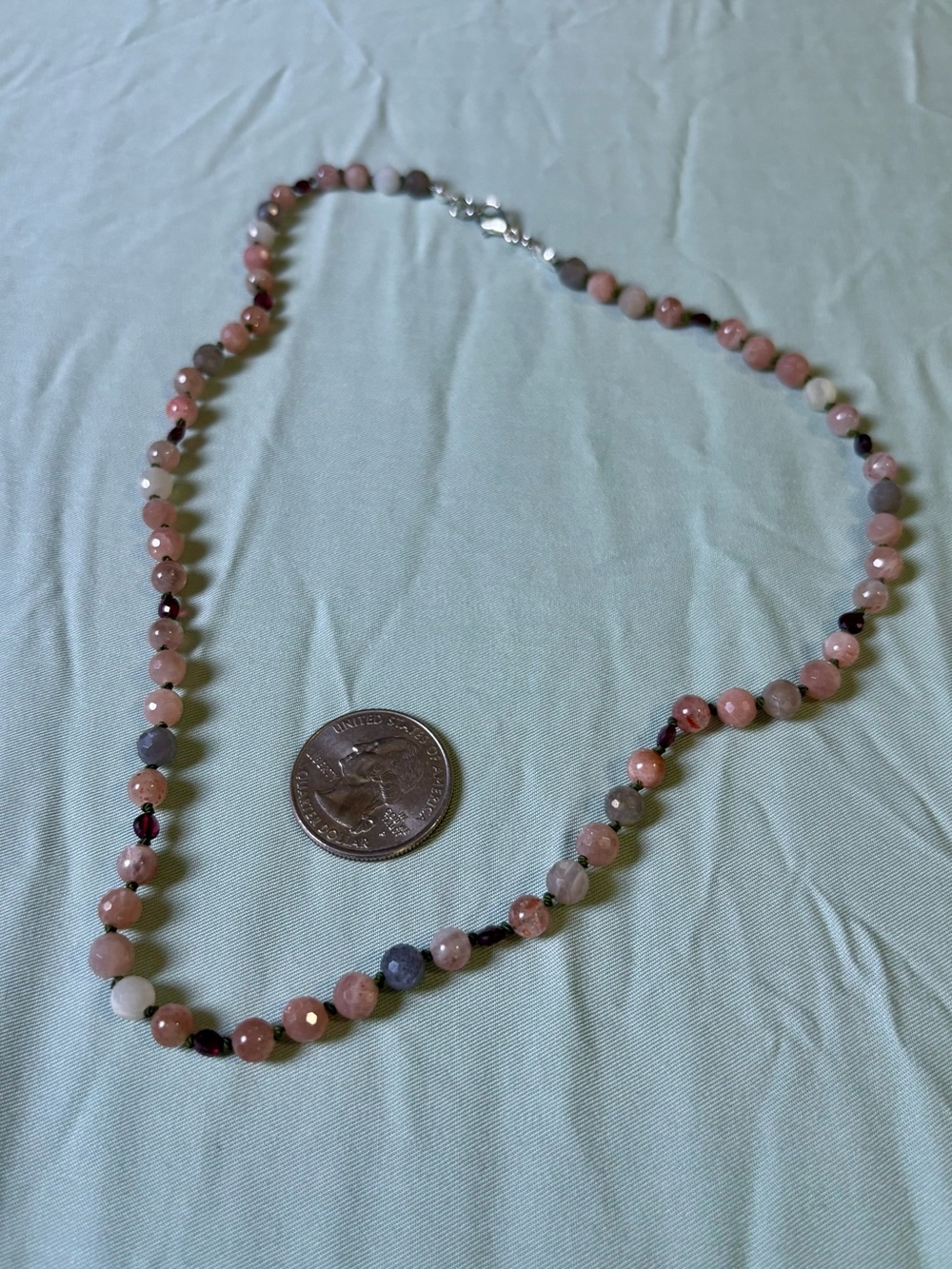 Peach Moonstone necklace. - Picture 12 of 13